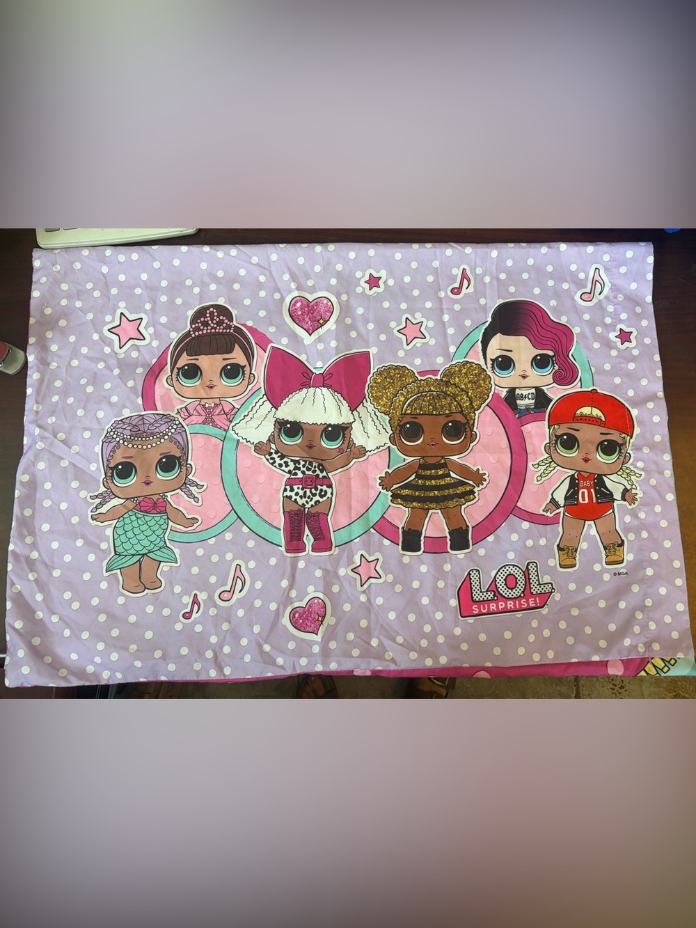 L.O.L. Surprise! Kids Purple Character standard pillowcase only bedding